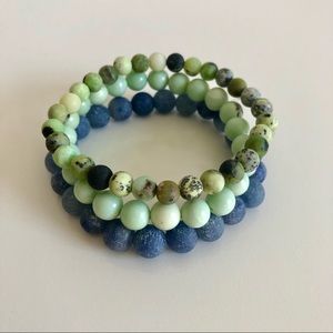 Aventurine, Chrysoprase and Jasper Bracelet Set